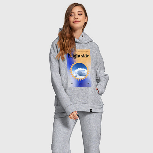 Женский костюм оверсайз Светлая сторона / Меланж – фото 2