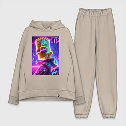 Женский костюм оверсайз Cyber Bart - neon glow, цвет: миндальный
