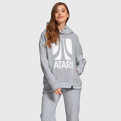 Женский костюм оверсайз Atari logo white, цвет: меланж — фото 2