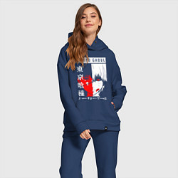 Женский костюм оверсайз Токийский Гуль 1000-7, цвет: тёмно-синий — фото 2