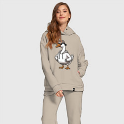 Женский костюм оверсайз Goose on style, цвет: миндальный — фото 2
