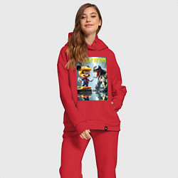 Женский костюм оверсайз Mickey Trump and Venom - ai art fantasy, цвет: красный — фото 2