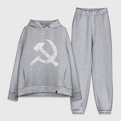 Женский костюм оверсайз Серп и молот символ, цвет: меланж