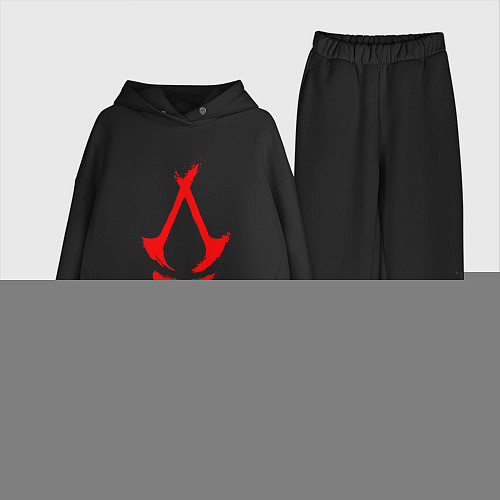 Женский костюм оверсайз Assassins creed - shadows logotype / Черный – фото 1