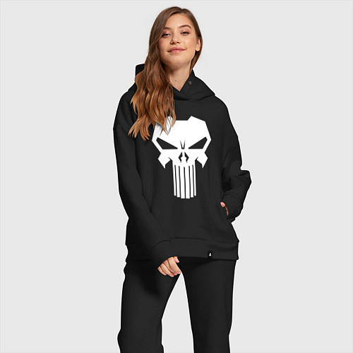 Женский костюм оверсайз The Punisher - Каратель / Черный – фото 2