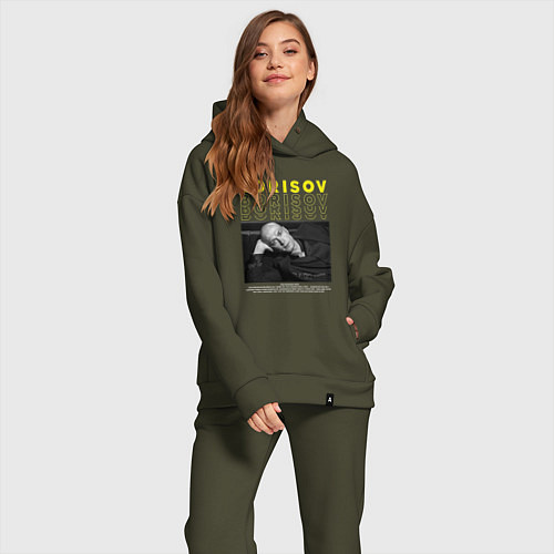 Женский костюм оверсайз Юра Борисов / Хаки – фото 2