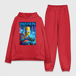 Женский костюм оверсайз Cyber Bart Simpson - esport, цвет: красный