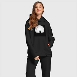 Женский костюм оверсайз Любовь и луна, цвет: черный — фото 2