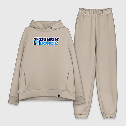 Женский костюм оверсайз Dunkin Doncic / Миндальный – фото 1