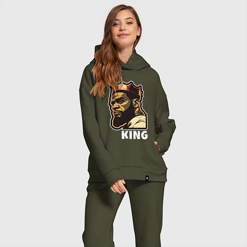 Женский костюм оверсайз Король Леброн Джеймс / Хаки – фото 2