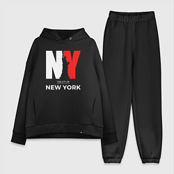 Женский костюм оверсайз The city of New York, цвет: черный