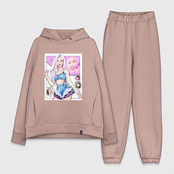 Женский костюм оверсайз Blackpink - Rose, цвет: пыльно-розовый