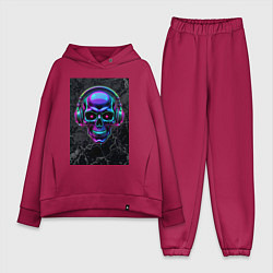 Женский костюм оверсайз Неоновый череп в наушниках