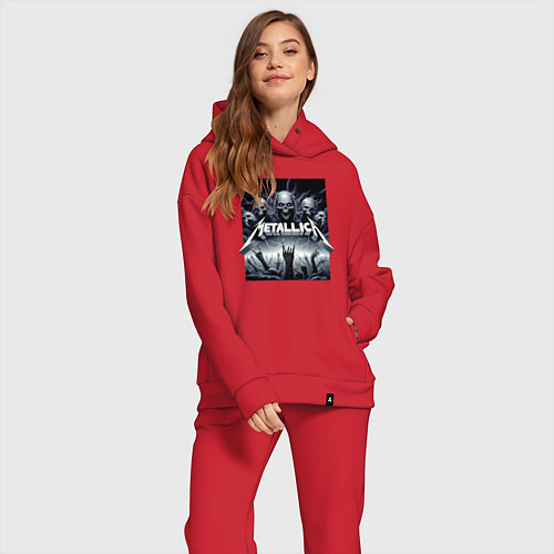 Женский костюм оверсайз Thrash metal - Metallica / Красный – фото 2