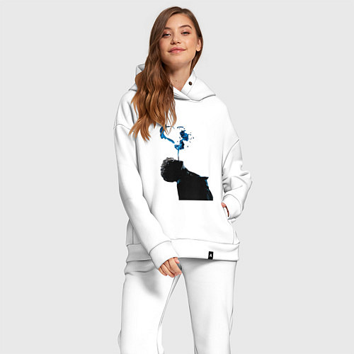 Женский костюм оверсайз Три дня дождя постер / Белый – фото 2