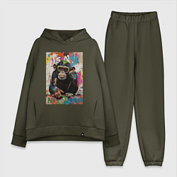 Женский костюм оверсайз Monkey color, цвет: хаки