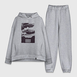 Женский костюм оверсайз Ретро постер с спорткаром