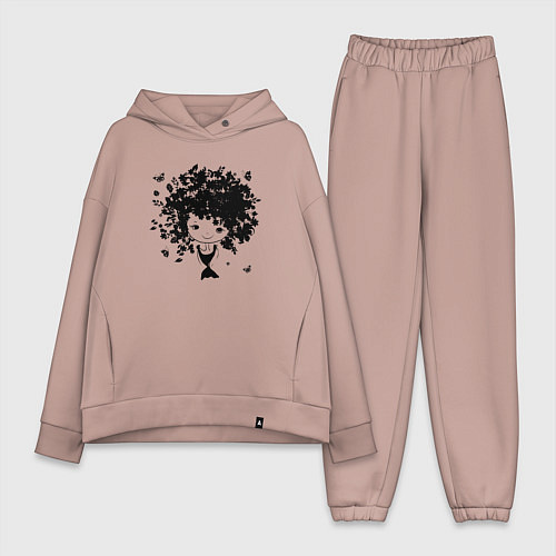 Женский костюм оверсайз Милая весенняя девчонка / Пыльно-розовый – фото 1