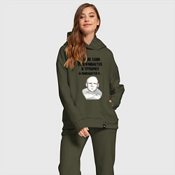 Женский костюм оверсайз Ваше мнение само, цвет: хаки — фото 2