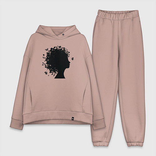 Женский костюм оверсайз Весенняя красавица / Пыльно-розовый – фото 1