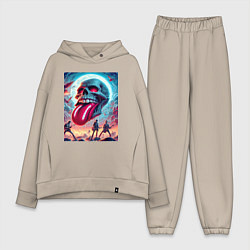 Женский костюм оверсайз Rolling Stones - skull transformation