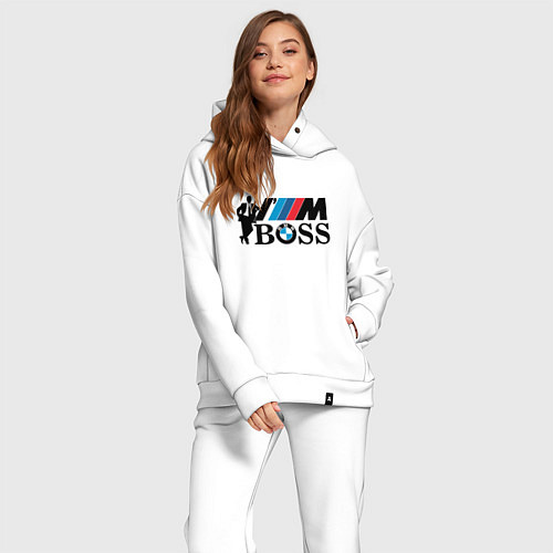 Женский костюм оверсайз BMW я босс / Белый – фото 2