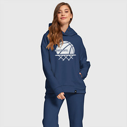 Женский костюм оверсайз Basketball play, цвет: тёмно-синий — фото 2