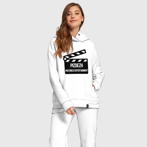 Женский костюм оверсайз Pizdezh pictures entertainment / Белый – фото 2