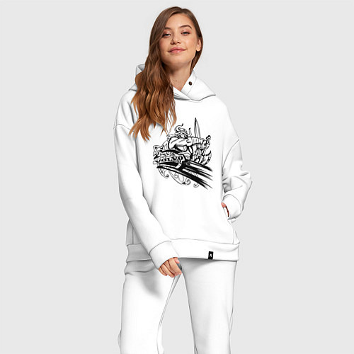 Женский костюм оверсайз Вольво viking / Белый – фото 2