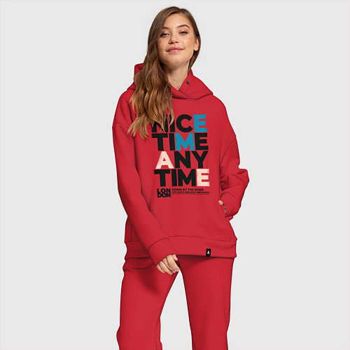 Женский костюм оверсайз Nice time any time / Красный – фото 2
