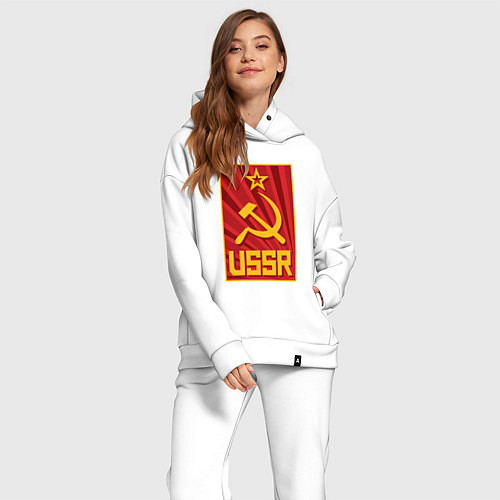 Женский костюм оверсайз USSR style / Белый – фото 2
