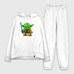 Женский костюм оверсайз Маленький зеленый Йода с мечем