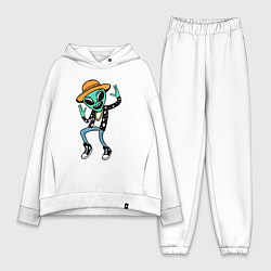 Женский костюм оверсайз Инопланетянин танцует, цвет: белый