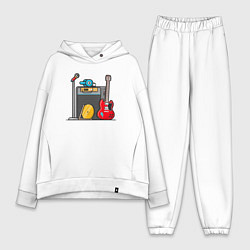 Женский костюм оверсайз Music studio, цвет: белый