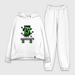 Женский костюм оверсайз Minecraft крипер, цвет: белый