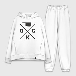 Женский костюм оверсайз Map OKC, цвет: белый