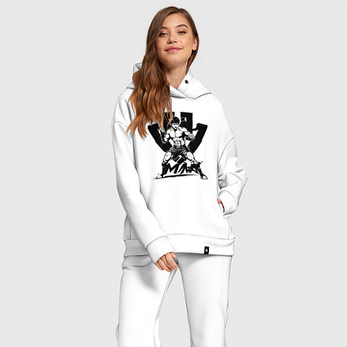 Женский костюм оверсайз ММА аниме / Белый – фото 2