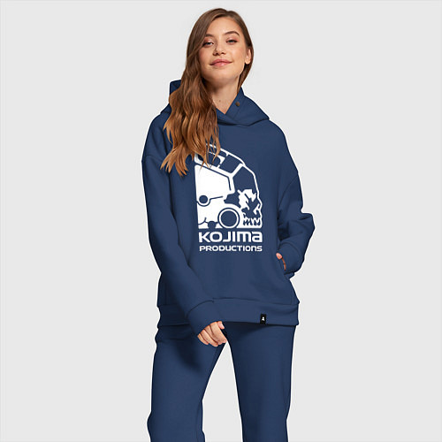 Женский костюм оверсайз Кодзима продакшенс логотип / Тёмно-синий – фото 2