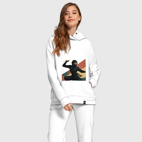 Женский костюм оверсайз Ниндзя девушка / Белый – фото 2