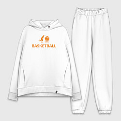 Женский костюм оверсайз Баскетбольный мяч в корзине, цвет: белый