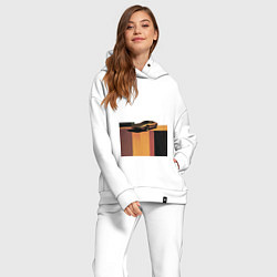 Женский костюм оверсайз Ретрофутуризм спорткар поп-арт 1970-е, цвет: белый — фото 2