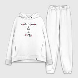 Женский костюм оверсайз Это игра в кальмара, цвет: белый