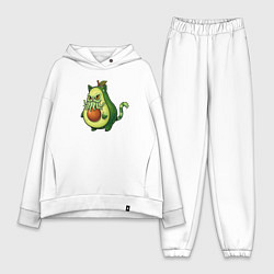 Женский костюм оверсайз Авокадный кот ктулху, цвет: белый