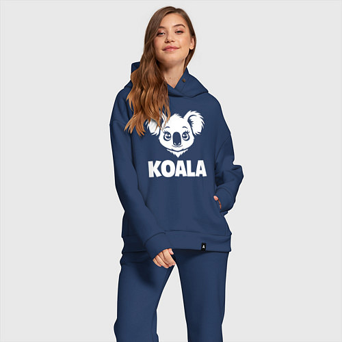 Женский костюм оверсайз Коала с большими глазами / Тёмно-синий – фото 2