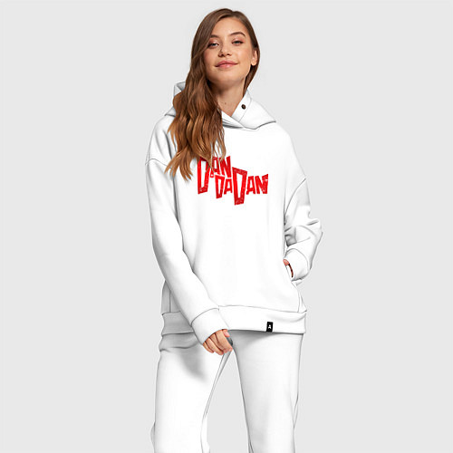 Женский костюм оверсайз Dandadan - logotype / Белый – фото 2