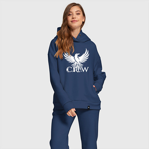 Женский костюм оверсайз Ворона в полёте / Тёмно-синий – фото 2