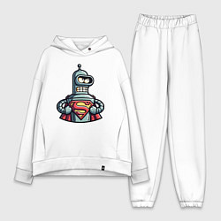 Женский костюм оверсайз Super Bender meme, цвет: белый
