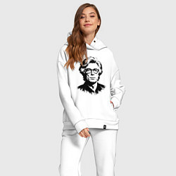 Женский костюм оверсайз Энди Уорхол черный портрет, цвет: белый — фото 2