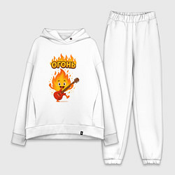 Женский костюм оверсайз Огонь с гитарой