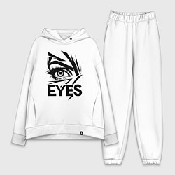 Женский костюм оверсайз Взгляд глаза, цвет: белый